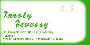 karoly hevessy business card